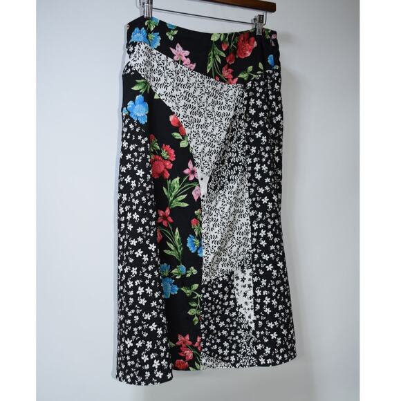 Calvin Klein Dresses & Skirts - Calvin Klein Patchwork Floral Midi Skirt Black Multi Print Size 8